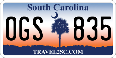 SC license plate OGS835