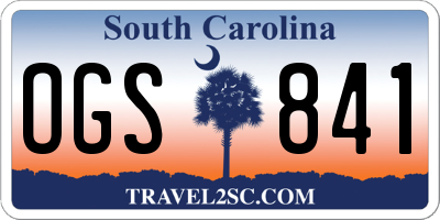 SC license plate OGS841