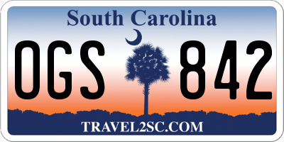 SC license plate OGS842