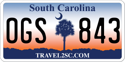 SC license plate OGS843