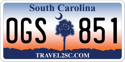 SC license plate OGS851