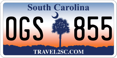 SC license plate OGS855