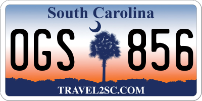 SC license plate OGS856