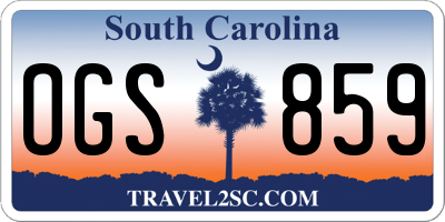 SC license plate OGS859