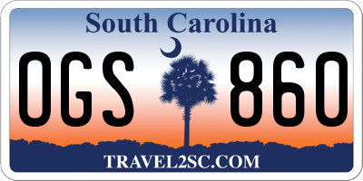 SC license plate OGS860