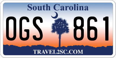 SC license plate OGS861