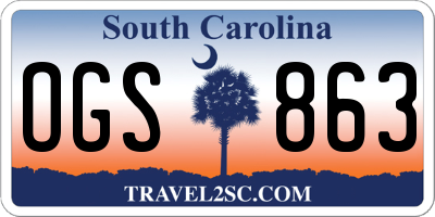 SC license plate OGS863