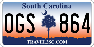 SC license plate OGS864