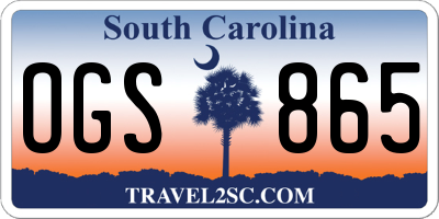 SC license plate OGS865