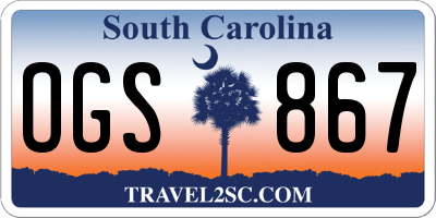 SC license plate OGS867