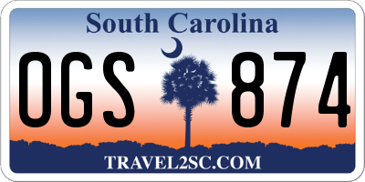 SC license plate OGS874