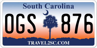 SC license plate OGS876