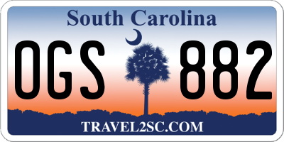 SC license plate OGS882