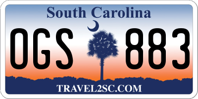 SC license plate OGS883
