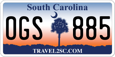 SC license plate OGS885