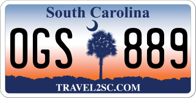 SC license plate OGS889