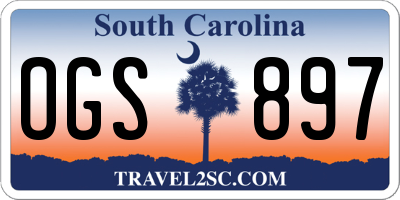 SC license plate OGS897