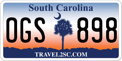 SC license plate OGS898