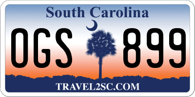 SC license plate OGS899