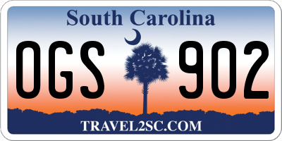 SC license plate OGS902