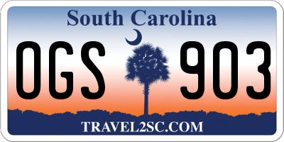 SC license plate OGS903