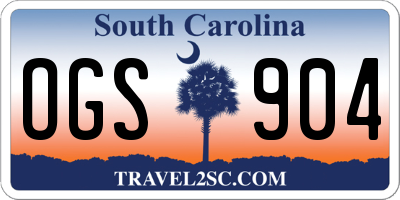 SC license plate OGS904