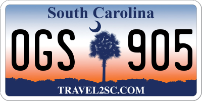 SC license plate OGS905