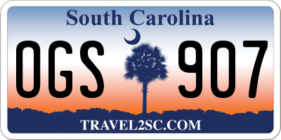 SC license plate OGS907