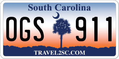SC license plate OGS911