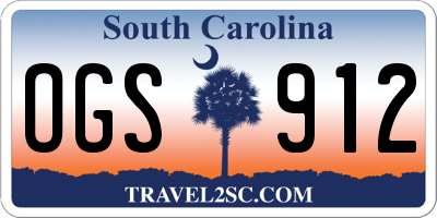 SC license plate OGS912