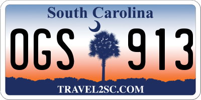 SC license plate OGS913