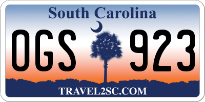 SC license plate OGS923