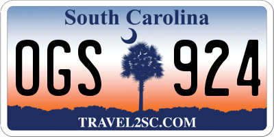SC license plate OGS924