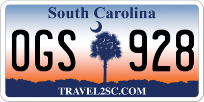 SC license plate OGS928