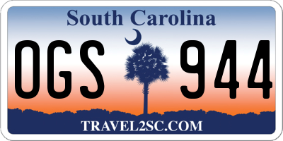 SC license plate OGS944
