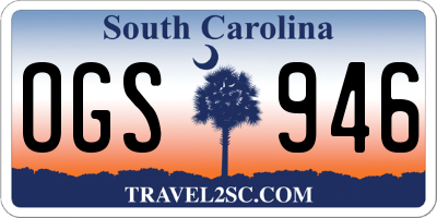 SC license plate OGS946