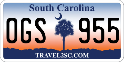 SC license plate OGS955