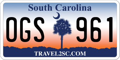 SC license plate OGS961