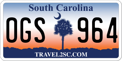SC license plate OGS964