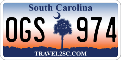 SC license plate OGS974