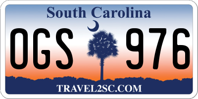 SC license plate OGS976