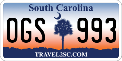 SC license plate OGS993