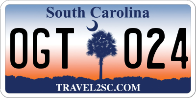 SC license plate OGT024