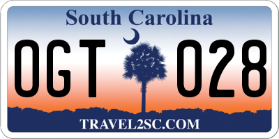 SC license plate OGT028