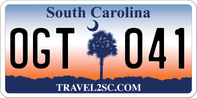 SC license plate OGT041