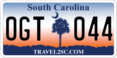 SC license plate OGT044