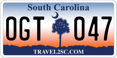 SC license plate OGT047