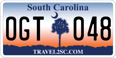 SC license plate OGT048
