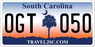 SC license plate OGT050