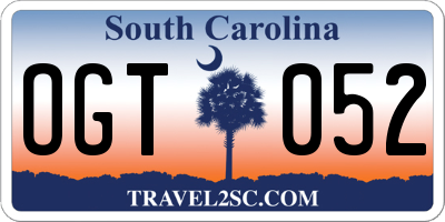 SC license plate OGT052